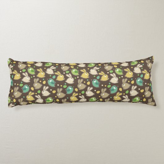 veerpatroon met oostereieren, vogels lichaamskussen (Achterkant)