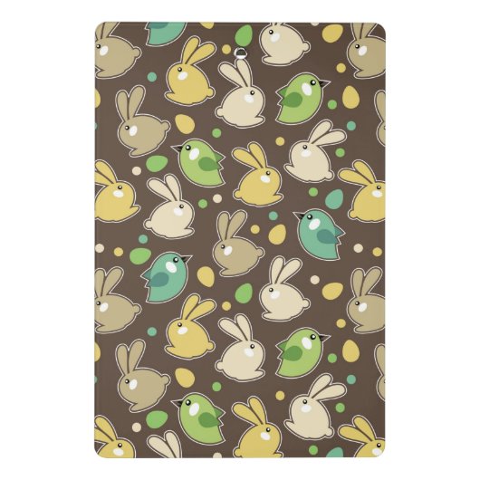 veerpatroon met oostereieren, vogels mini klembord (Achterkant)