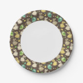 veerpatroon met oostereieren, vogels papieren bordje (Voorkant)