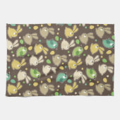 veerpatroon met oostereieren, vogels theedoek (Horizontaal)