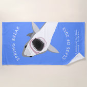 Veerpauze Aangepaste vakantie Shark Attack Strandlaken (Voorkant)