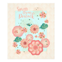 Veerpeach tuin vliegend peracock Floral-sieraad