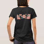Veerpeach tuin vliegend peracock Floral-sieraad T-shirt (Achterkant)