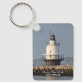 Veerpunt Zuid-Portland Maine-vuurtoren Sleutelhanger (Voorkant)