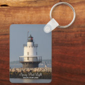 Veerpunt Zuid-Portland Maine-vuurtoren Sleutelhanger (Achterkant)