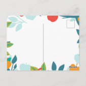 Veerrood en groene kleuren Apple Fruit Pattern Briefkaart (Achterkant)