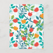 Veerrood en groene kleuren Apple Fruit Pattern Briefkaart (Voorkant)