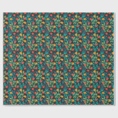Veerrood en groene kleuren Apple Fruit Pattern II Cadeaupapier (Vlak)