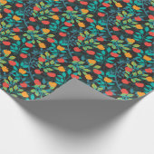 Veerrood en groene kleuren Apple Fruit Pattern II Cadeaupapier (Hoek)