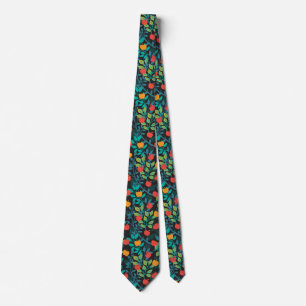 Veerrood en groene kleuren Apple Fruit Pattern II Stropdas