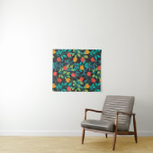 Veerrood en groene kleuren Apple Fruit Pattern II Wandkleed (In Situ (horizontaal))