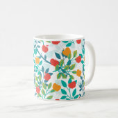 Veerrood en groene kleuren Apple Fruit Pattern Koffiemok (Voorkant rechts)