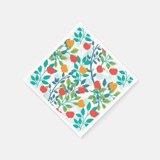 Veerrood en groene kleuren Apple Fruit Pattern Servet (Hoek)