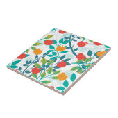 Veerrood en groene kleuren Apple Fruit Pattern Tegeltje (Zijkant)