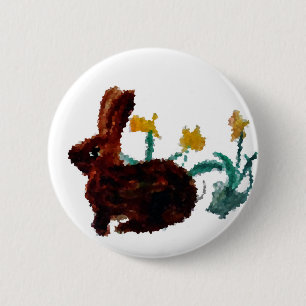 Veerschilderingen Konijn Ronde Button 5,7 Cm