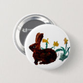 Veerschilderingen Konijn Ronde Button 5,7 Cm (Voorkant /achterkant)