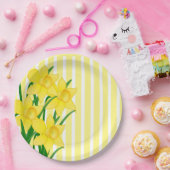 Veerstijlbladen met gele strepen papieren bordje (Feest)