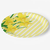 Veerstijlbladen met gele strepen papieren bordje (Gekanteld)