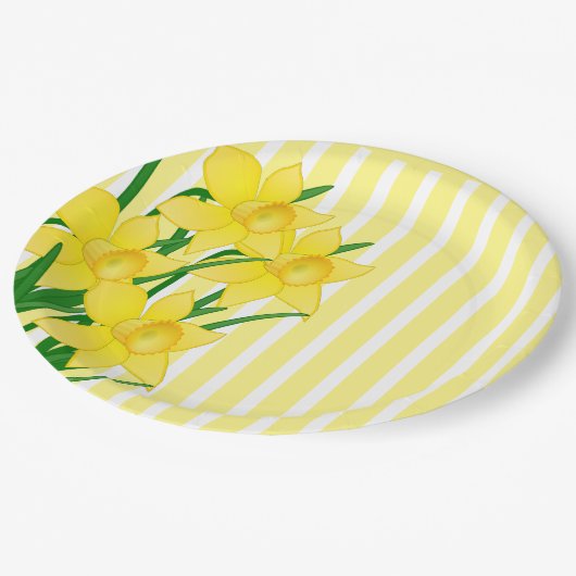 Veerstijlbladen met gele strepen papieren bordje (Gekanteld)