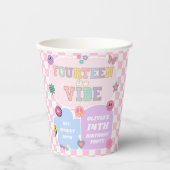 Veertien A Vibe Preppy Patch 14e verjaardagsfeest Papieren Bekers (Voorkant)