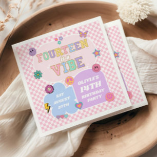 Veertien A Vibe Preppy Patch 14e verjaardagsfeest Servet