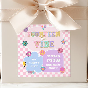 Veertien A Vibe Preppy Patch 14e Verjaardagsfeestj Vierkante Sticker