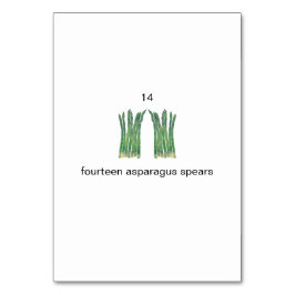 Veertien asperges speren nummer flashcards kaart