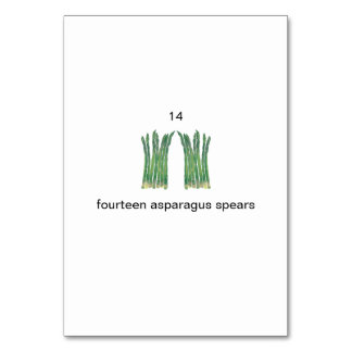 Veertien asperges speren nummer flashcards kaart