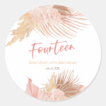Veertien Boho Roze Bloemige 14e Verjaardagsfeestje