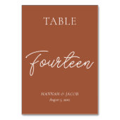 Veertien gebrande Oranje Rust Wedding Kaart (Achterkant)