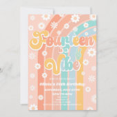 Veertien is een vibe daisy 14e verjaardagsfeest kaart (Voorkant)