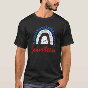 Veertien jaar oude regenboog 14e verjaardag voor m t-shirt