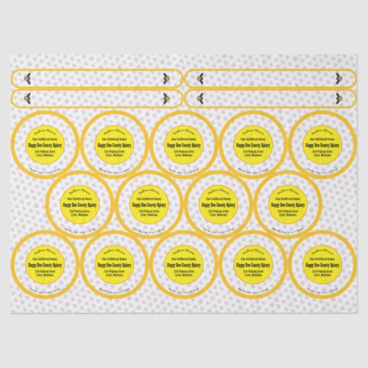 Veertien Jar-Top Honing Product Label Tissuepapier (Voorkant)