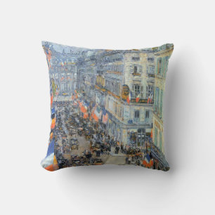 Veertien juli, Rue Daunou door Childe Hassam Kussen