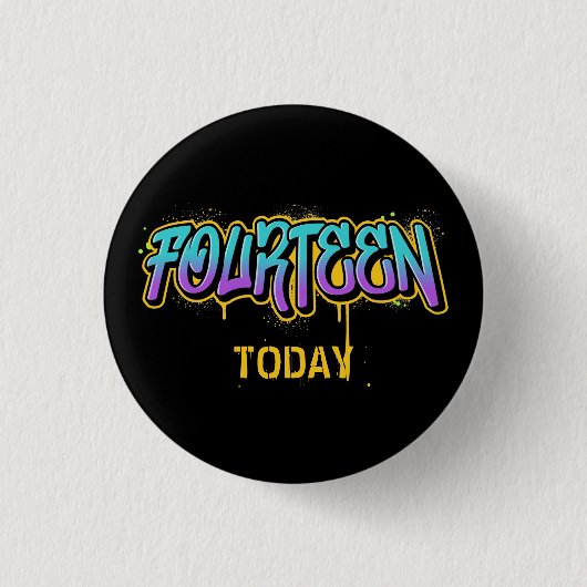 Veertien vandaag vrijdag 3 cm rondebadge ronde button 3,2 cm (Voorkant)