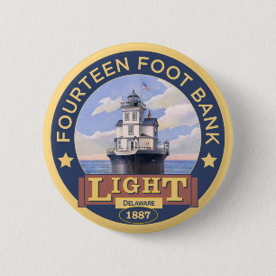 Veertien vuurtoren van de Foot Bank Ronde Button 5,7 Cm