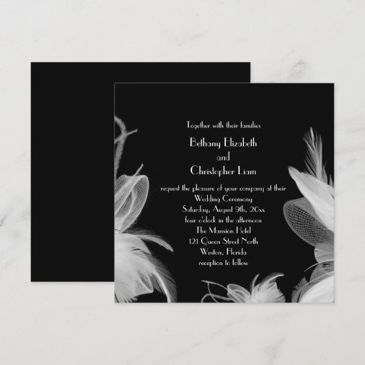 Veertiende huwelijksuitnodiging 2 van 1920 kaart (Voorkant / Achterkant)