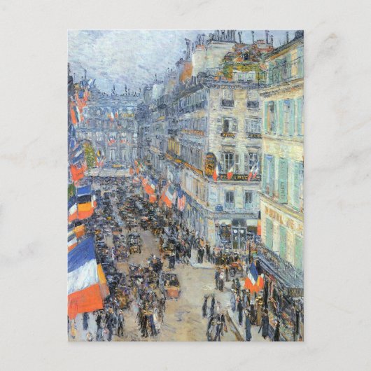 Veertiende juli, rue Daunou door Childe Hassam Briefkaart (Voorkant)