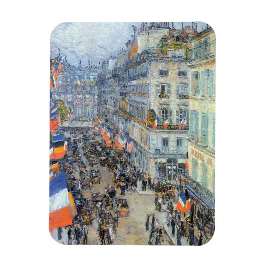 Veertiende juli, rue Daunou door Childe Hassam Magneet (Verticaal)