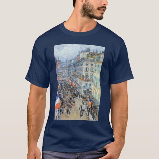 Veertiende juli, rue Daunou door Childe Hassam T-shirt (Voorkant)