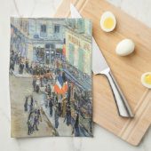 Veertiende juli, rue Daunou door Childe Hassam Theedoek (Quarter Fold)