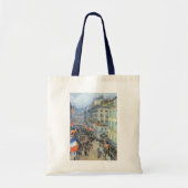 Veertiende juli, rue Daunou door Childe Hassam Tote Bag (Voorkant)