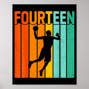 Veertiende verjaardag basketballer 14 jaar poster