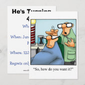 Veertiende verjaardag nodigt hem uit kaart (Voorkant / Achterkant)