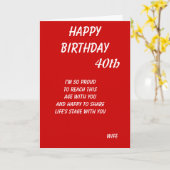 Veertiende verjaardagskaarten van een trotse echtg kaart (Gele Bloem)