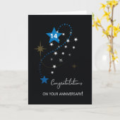 Veertiende werknemer Jubileum gefeliciteerd Kaart (Gele Bloem)