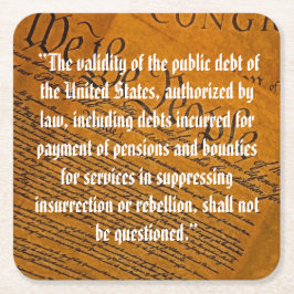 Veertiende wijziging van de overheidsschuld kartonnen onderzetters