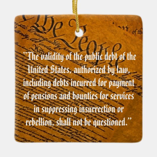 Veertiende wijziging van de overheidsschuld keramisch ornament (Voorkant)
