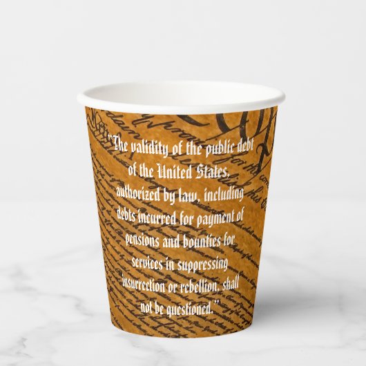 Veertiende wijziging van de overheidsschuld papieren bekers (Voorkant)