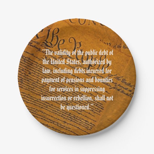 Veertiende wijziging van de overheidsschuld papieren bordje (Voorkant)